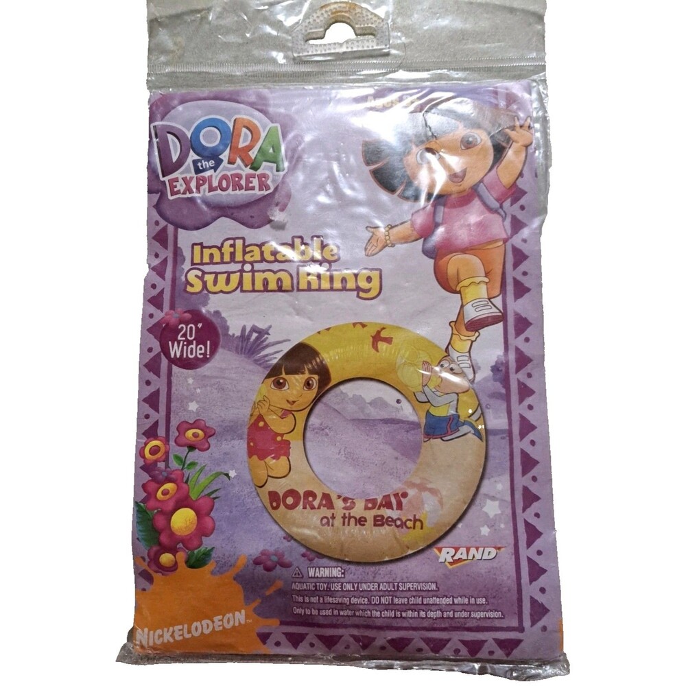 Dora the Explorer Inflatable Swim Float Ring 20" Wide Nickelodeon Summer New